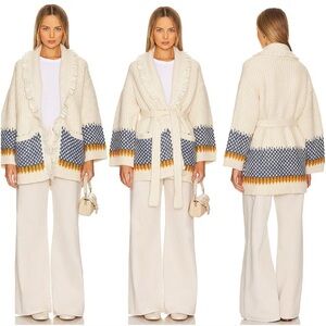 $268 TULAROSA CHUNKY CARDIGAN SWEATER TIE BELT REVOLVE